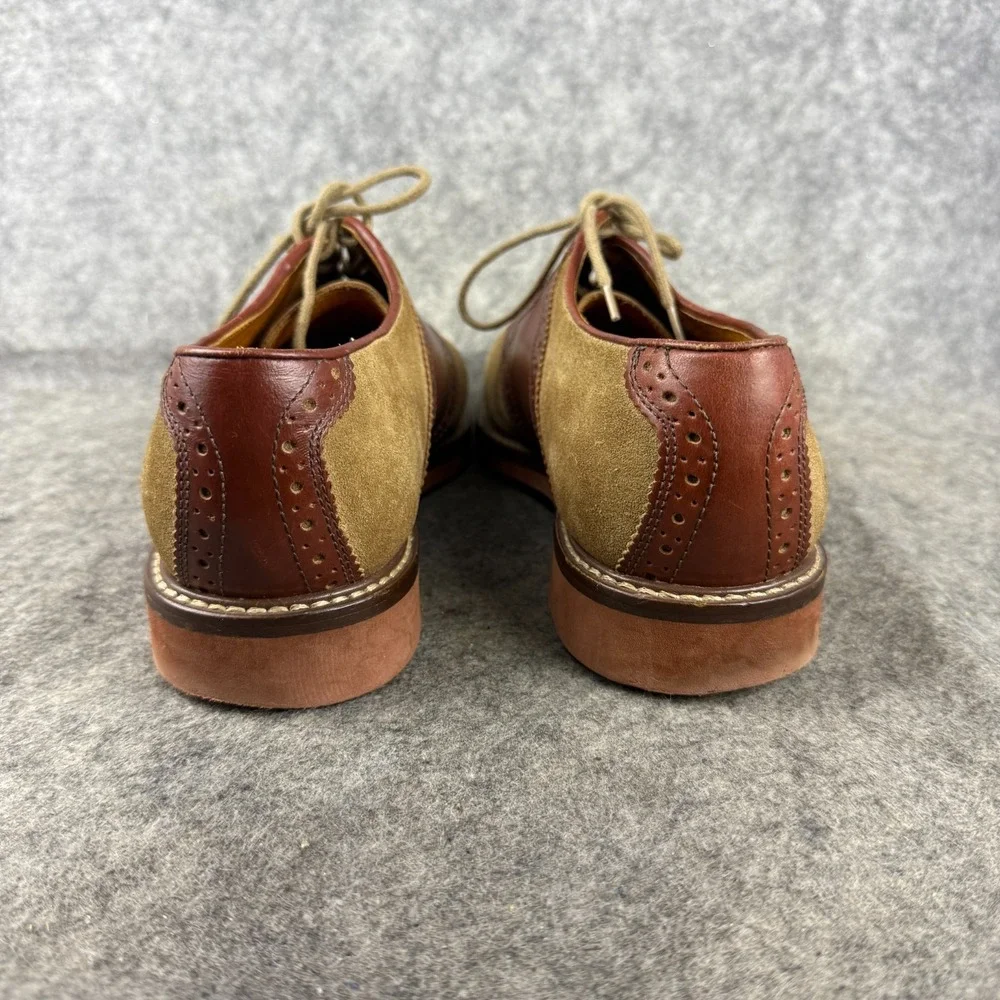 Nordstrom Mens Saddle‎ Shoes Brown Tan  Leather Casual Oxford Size 7.5 Classic